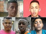 Os cinco rapazes que saíram de carro para encontrar garotas em uma festa. Reprodução